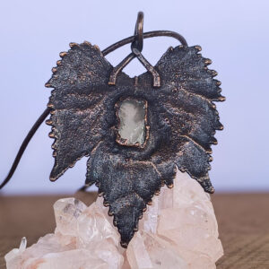 copper grape leaf pendant