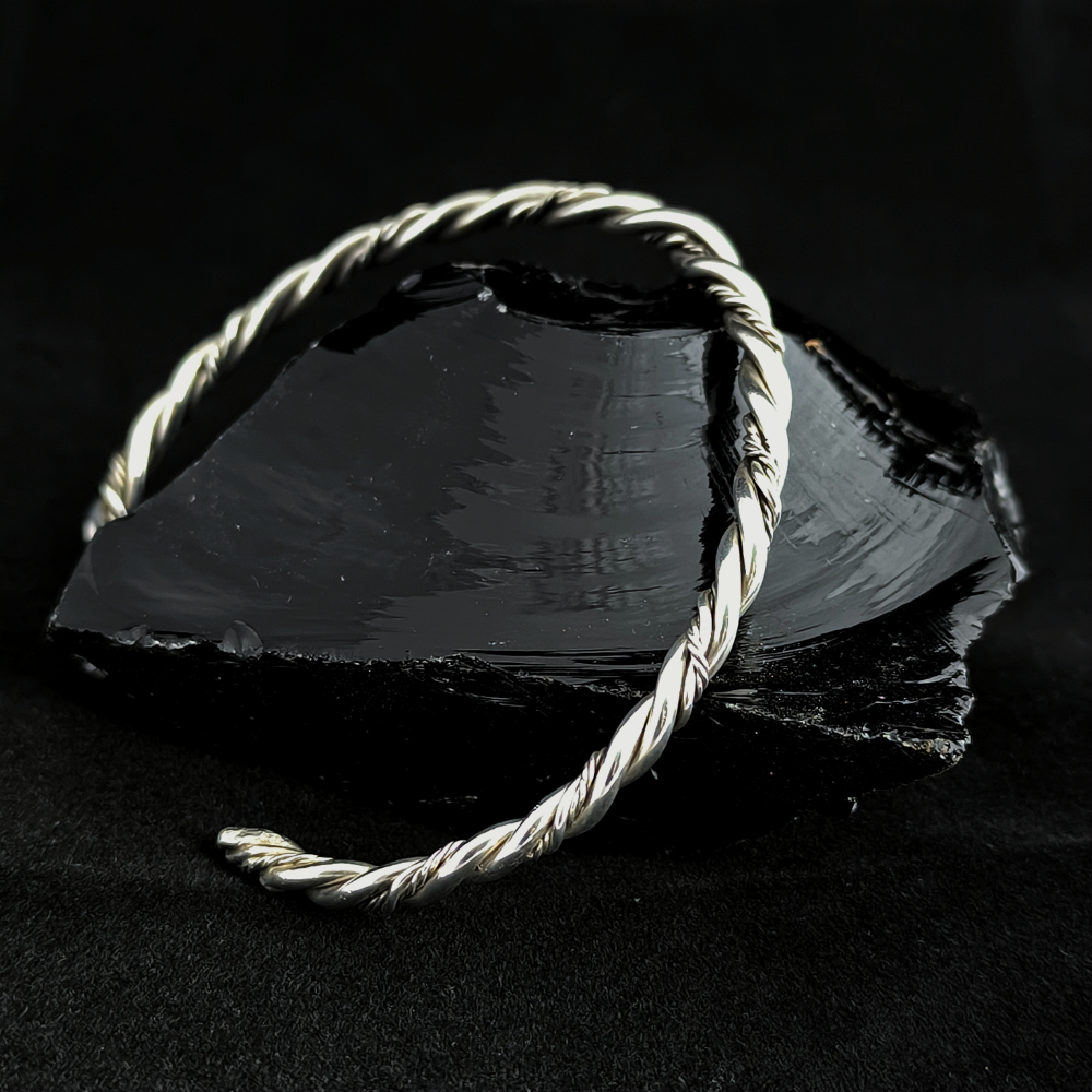 Silver twisted wire bangle