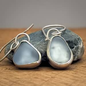 Blue sea glass earrings